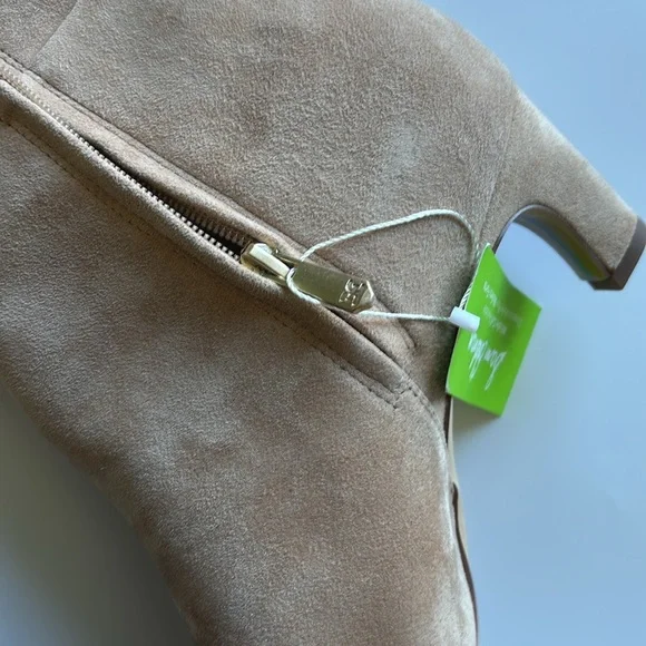 Sam Edelman Molly Suede Leather Knee High Nude Kitten Heel Boots (WIDE CALF) - Picture 10 of 11